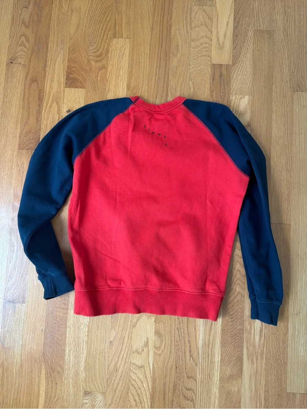Clare V. Red & Navy Raglan Crewneck Sweatshirt - Picture 2 of 5